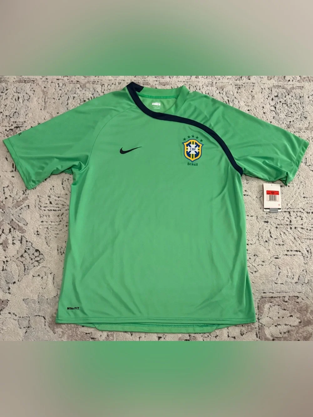 Nike Authentic Brazil 2009 Vintage Goalkeeper Green 264570-322 Jersey Men’s Sz L